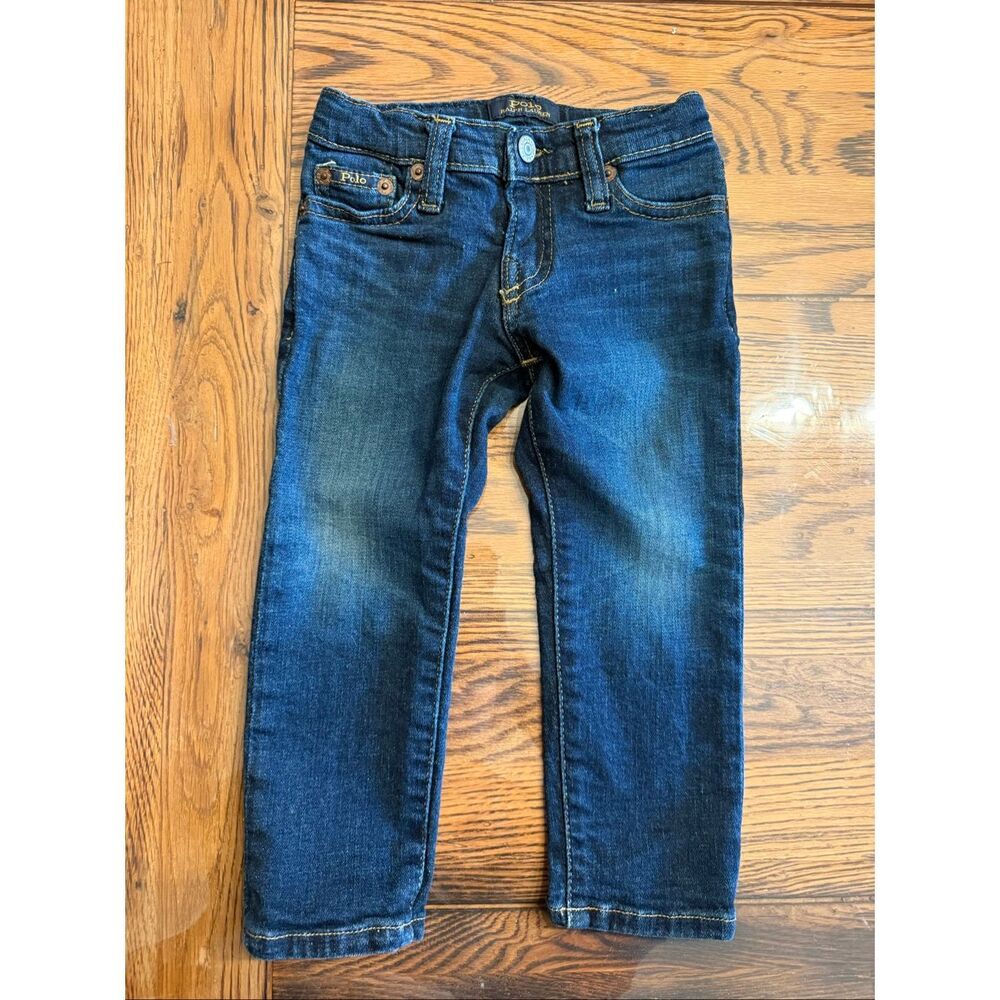 Polo Ralph Lauren Blue Denim Stretch Straight Leg Jeans Medium Wash Size 2T
